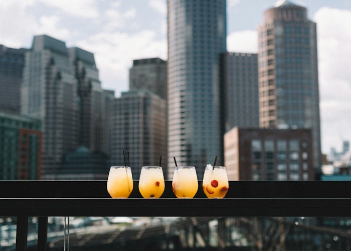 Drinks on a Manhattan rooftop